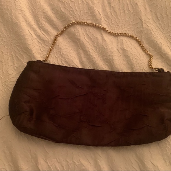 Amici Brown and Gold Evening Bag with Gold Chain Handle - Picture 2 of 3